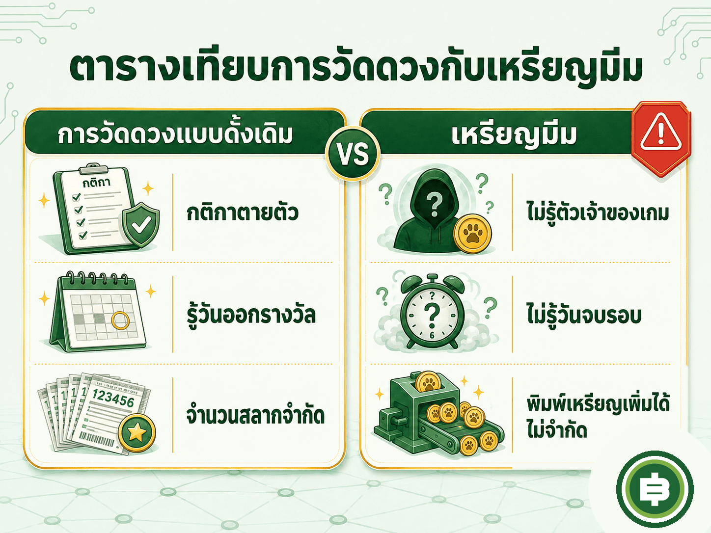 เกมวัดดวงที่คนไทยคุ้นเคยมีกติกาชัดเจนกว่าเหรียญมีมหลายขั้น