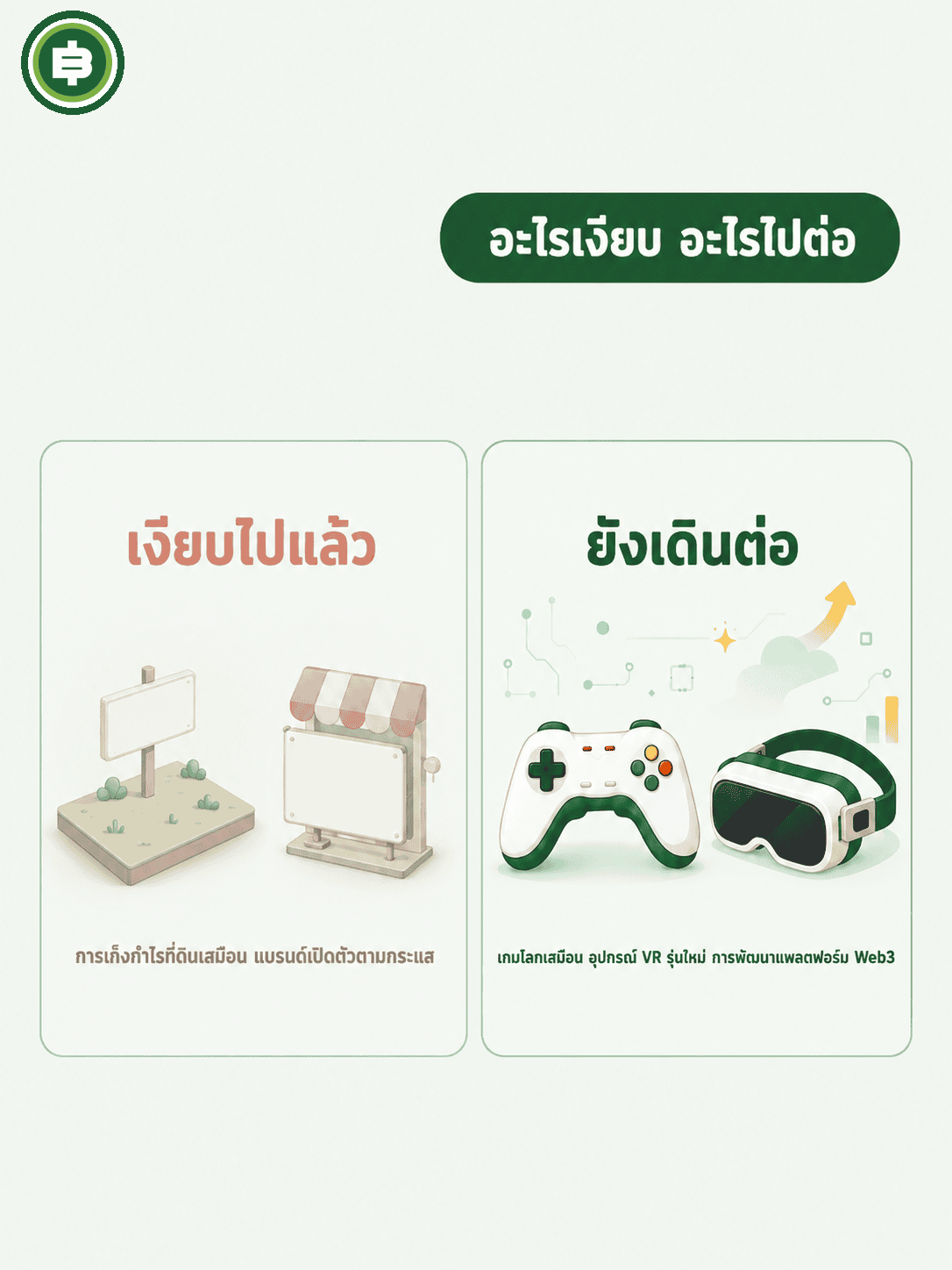 อะไรเงียบไปแล้วและอะไรยังเดินต่อ การเก็งกำไรที่ดินเสมือนเงียบไป แต่เกมโลกเสมือนและอุปกรณ์ VR รุ่นใหม่ยังพัฒนาต่อ