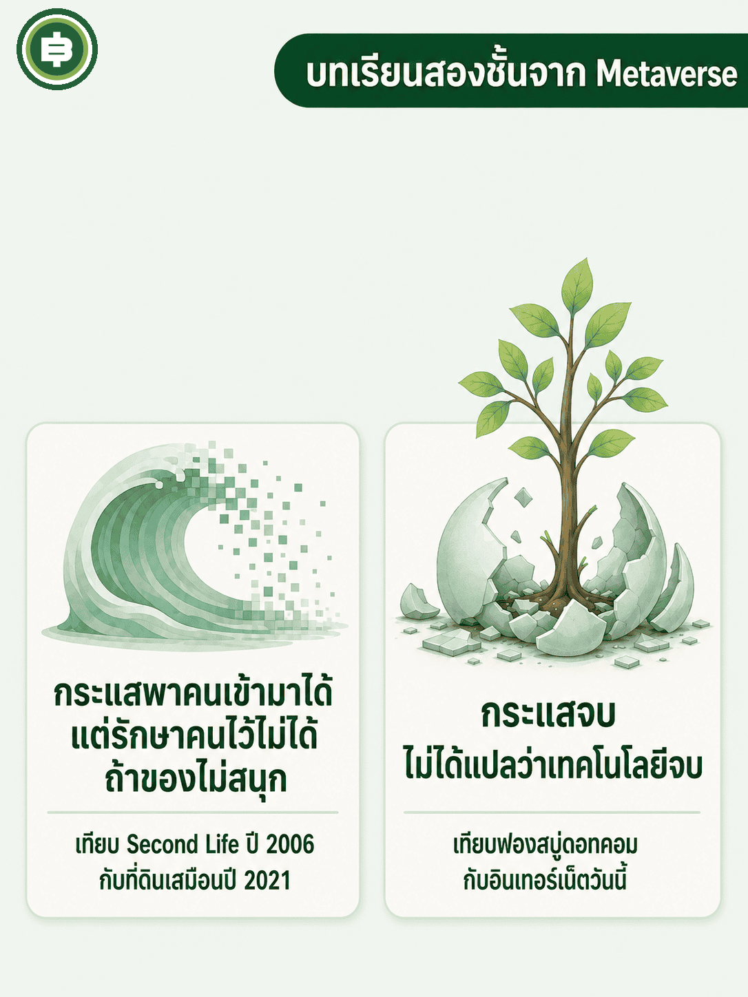 บทเรียนสองชั้นจาก Metaverse กระแสพาคนเข้ามาได้แต่รักษาคนไว้ไม่ได้ถ้าของไม่สนุก และกระแสจบไม่ได้แปลว่าเทคโนโลยีจบ