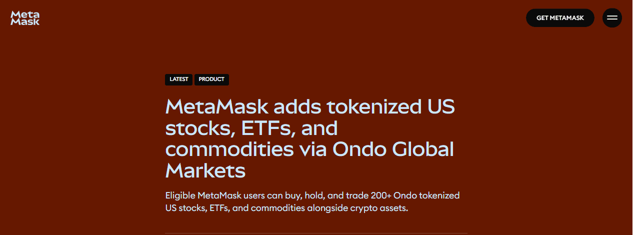 ประกาศทางการ MetaMask เพิ่มหุ้น/ETF โทเคนไนซ์ผ่าน Ondo Global Markets 3 กุมภาพันธ์ 2026
