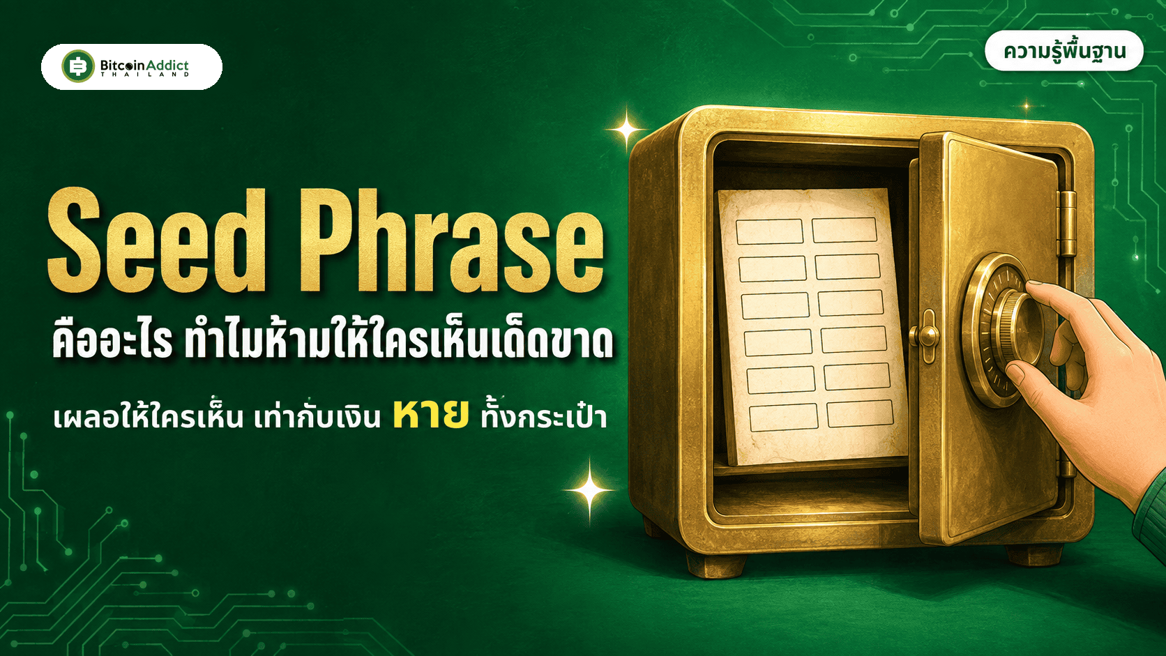 Seed Phrase คืออะไร ทำไมห้ามให้ใครเห็นเด็ดขาด