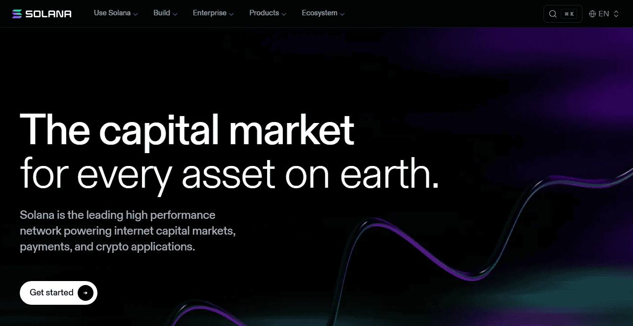 เว็บไซต์ทางการ solana.com The capital market for every asset on earth