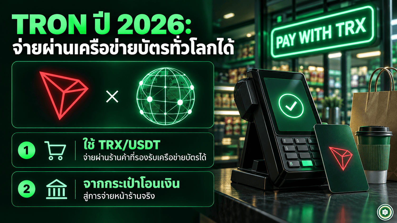 TRON ปี 2026 จับมือ Mastercard ให้ใช้ TRX และ USDT จ่ายผ่านร้านค้า