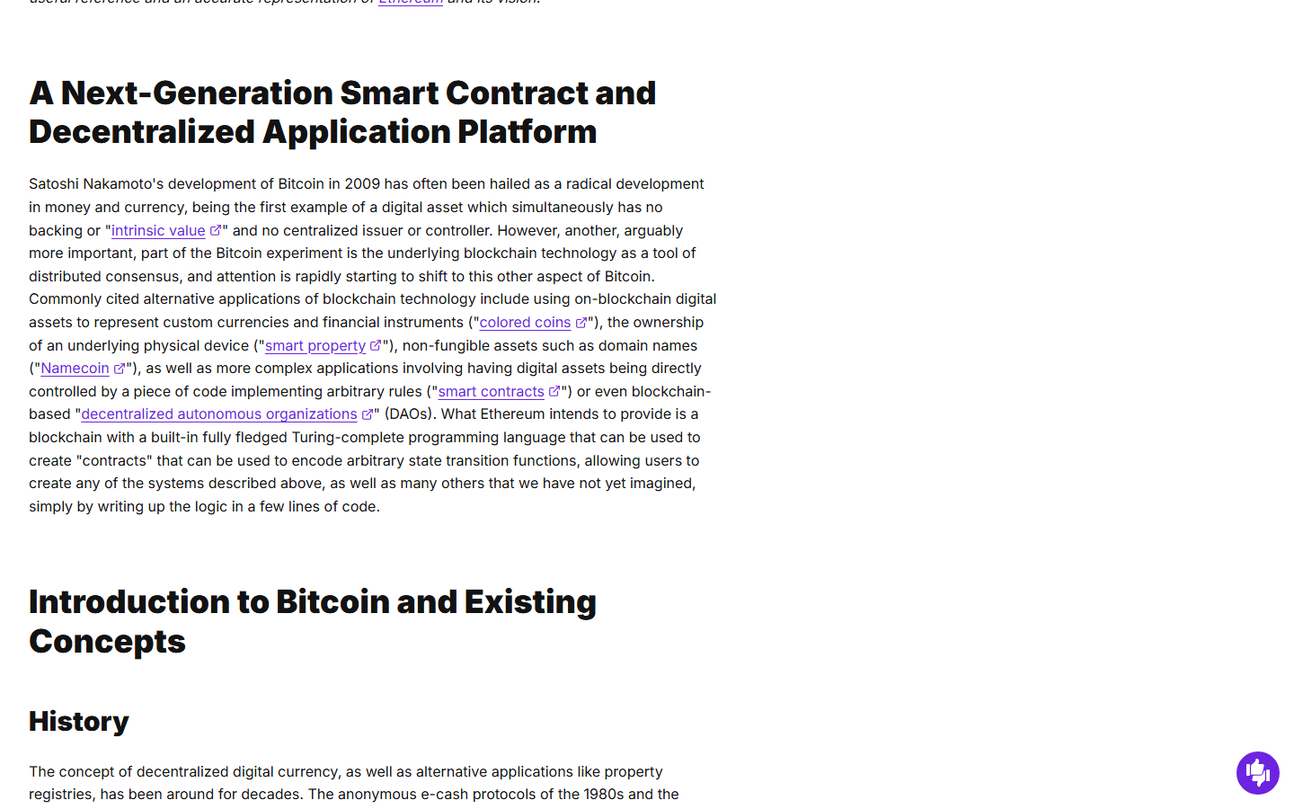 หน้า Ethereum Whitepaper บน ethereum.org