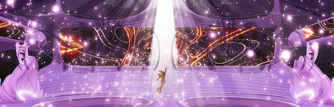 เวทีแคทวอล์กในงาน Metaverse Fashion Week 2022 บน Decentraland