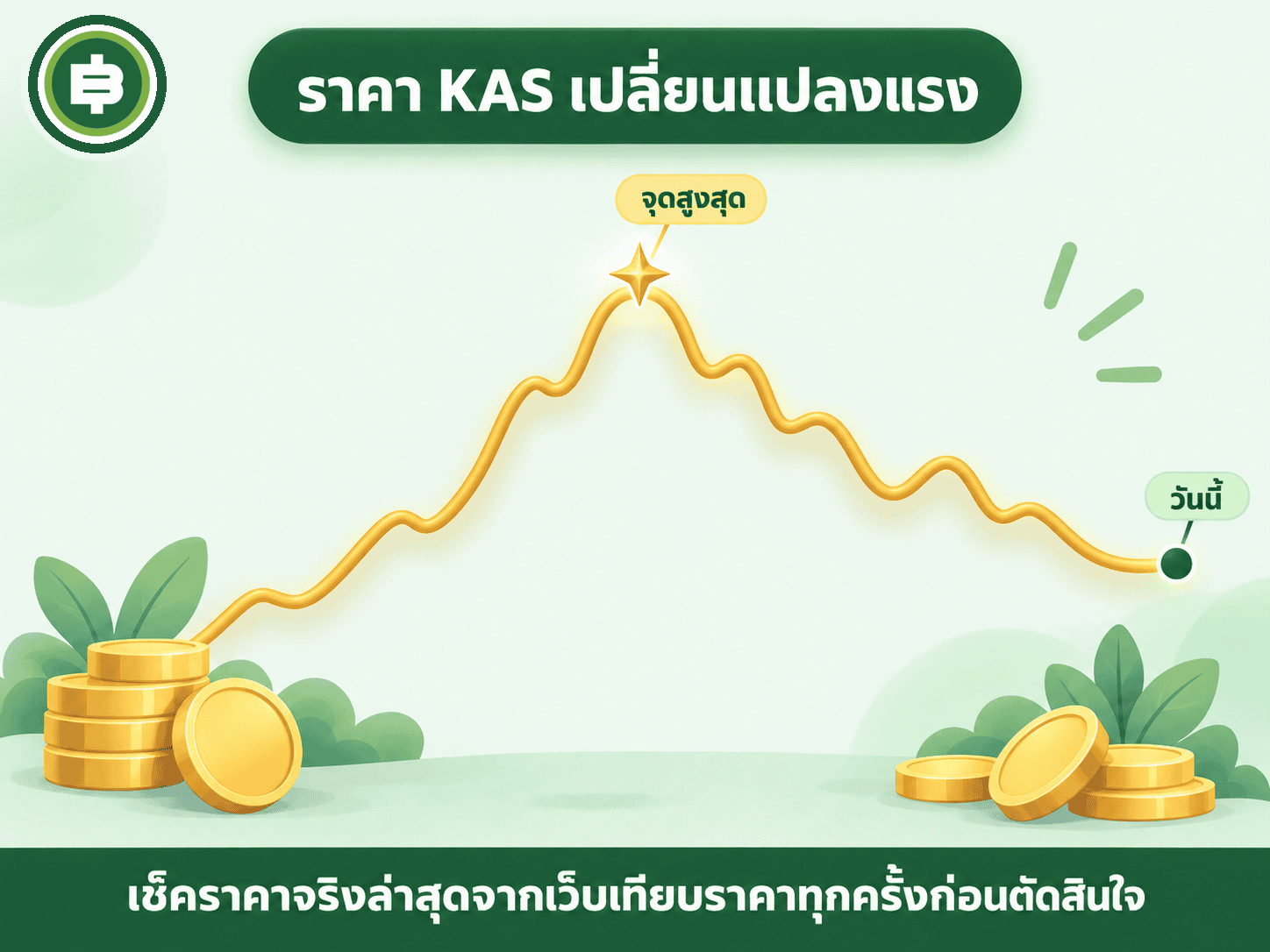 ข้อมูลราคาและมูลค่าตลาดของ KAS อ้างอิง CoinGecko
