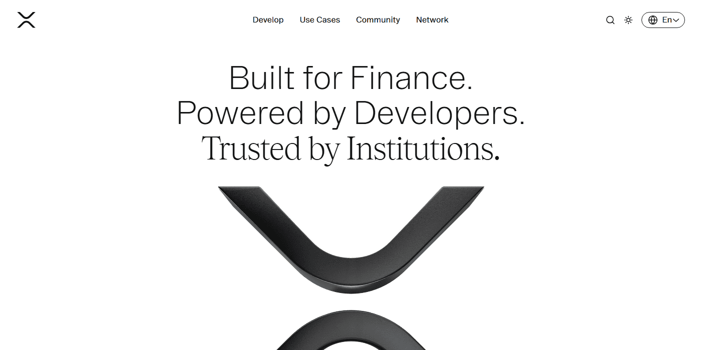 หน้าเว็บทางการของ XRP Ledger (xrpl.org) เครือข่ายคู่แข่งสายเดียวกับ Stellar